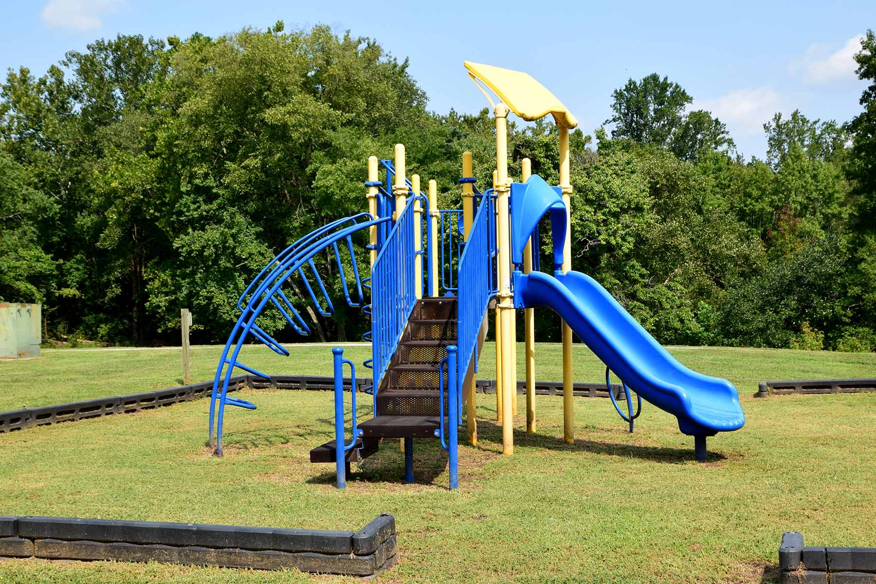 blue and yellow playground equipment
