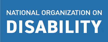 National Organization on Disability Wording with Blue Background