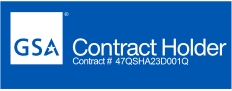 GSA Contract Holder logo with the contract number 47QSHA23D001Q